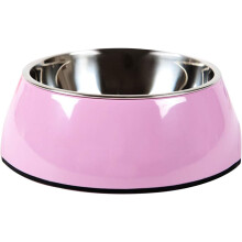 Solução personalizada para alimentação de animais de estimação, tigela de aço inoxidável para cães e gatos, design ergonômico para conforto