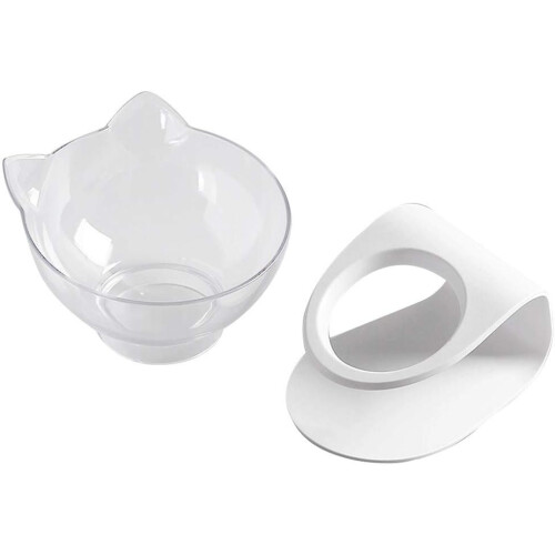 Ταΐστρα κατοικίδιων με ρυθμιζόμενη κλίση, προστασία στάσης για γάτες και μικρά 2