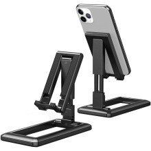 Suporte versátil para dispositivos, compatível com uma ampla gama de smartphones e tablets de até 9,7 polegadas, com mecanismo exclusivo de eixo