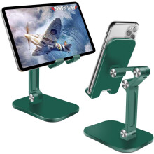 Suporte compacto de alumínio para iPad com carregamento conveniente, compatível com dispositivos de 4 a 10,5 polegadas, universal para celulares e
