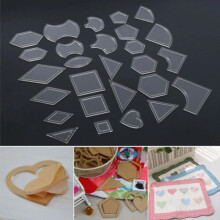54 Stück/Set Acryl-Lineal Quilt-Schablone Set Patchwork Nähen DIY-Bastelwerkzeuge Kreis Hexagon Pentagon Quadratdreieck Patchwork