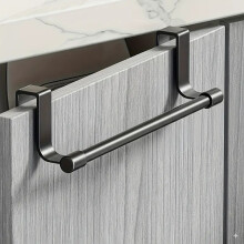 1-teilige Stahl-Über-Tür-Handtuchstange, Kleiderbügel für Schrank oder Schrank, Halterhalter für Küche, Badezimmer, Haltestellen für Hand- und
