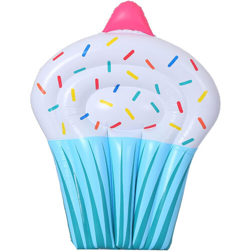 Inflatable pool float cakeshaped, thickened PVC floating mat for adults