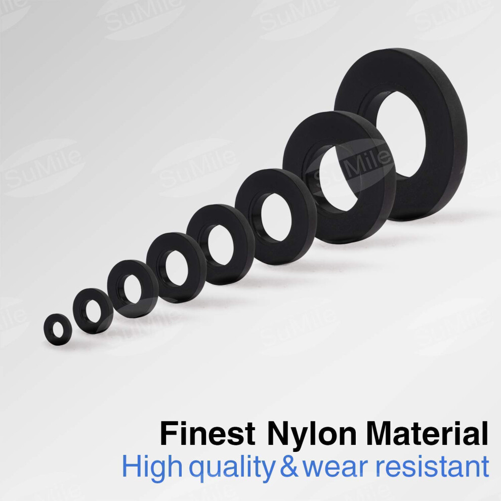 Versatile Washer Kit, Durable Nylon Flat Washers Assortment For Corrosion Resistance, Flat Washer Load Distribution In Electrical Connections For 9405630132212