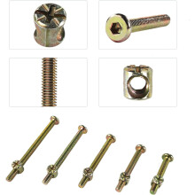 Set di viti a brugola con esagono incassato, bulloni e dadi per mobili zincati con rivestimento elettrozincato, ideali per la sostituzione di letti a