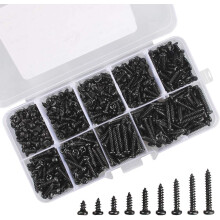 Parafusos autoatarraxantes para madeira e metal, kit de parafusos sortidos em aço carbono, pacote com 450 unidades.
