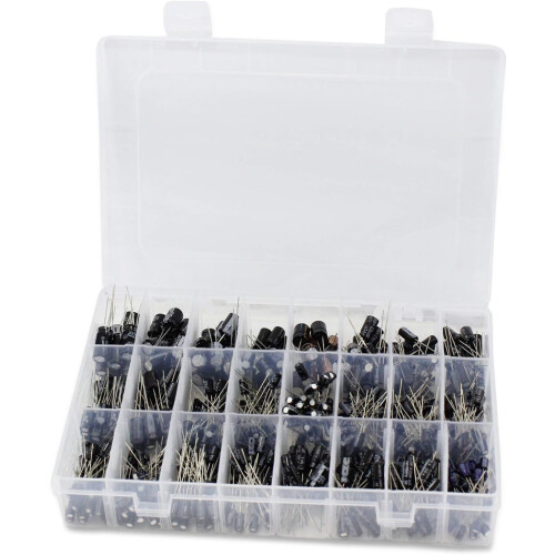 Assortment Kit for Electronics Innovators: Aluminum Electrolytic Capacitor with Storage Box, Ideal for DIY Projects & Wide Temperature Range 1