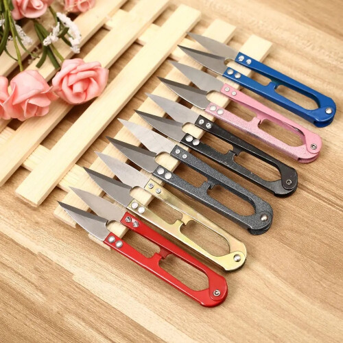 Portable Embroidery Sewing Tool Snips Thrum Thread Cutter Mini Scissors Hand Set U Type Fishing Craft tools 2