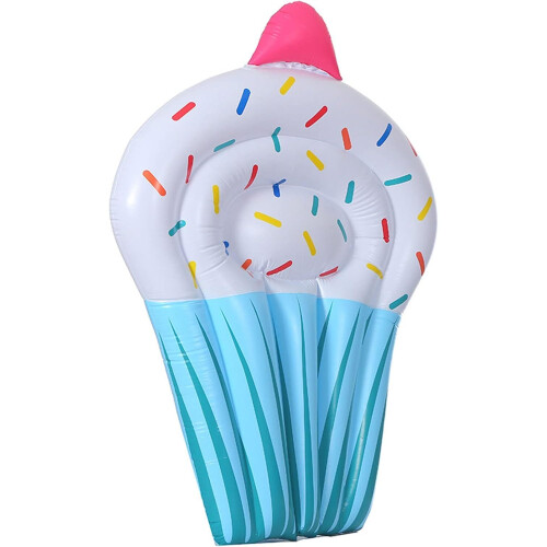 Inflatable pool float cakeshaped, thickened PVC floating mat for adults 2