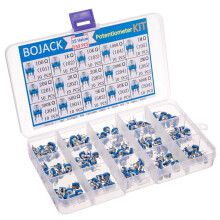 Kit de resistores premium sortidos, potenciômetro trimmer variável com 15 valores e ajuste superior de 6 mm para diversas aplicações.