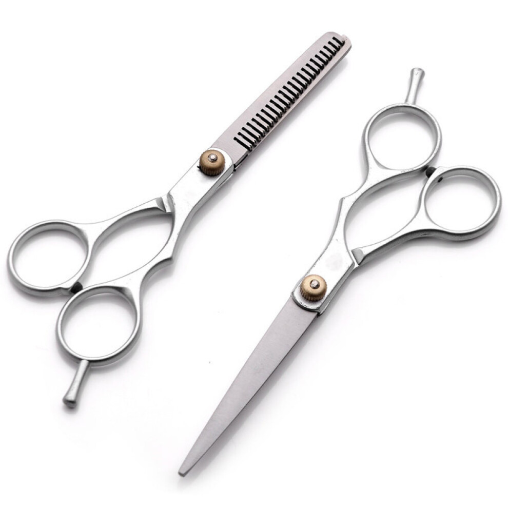Barber's Precision: Ice Tempered Stainless Steel, Thinning Scissors With Convex Edge, Offset Grip For Salon Professionals And Home Users