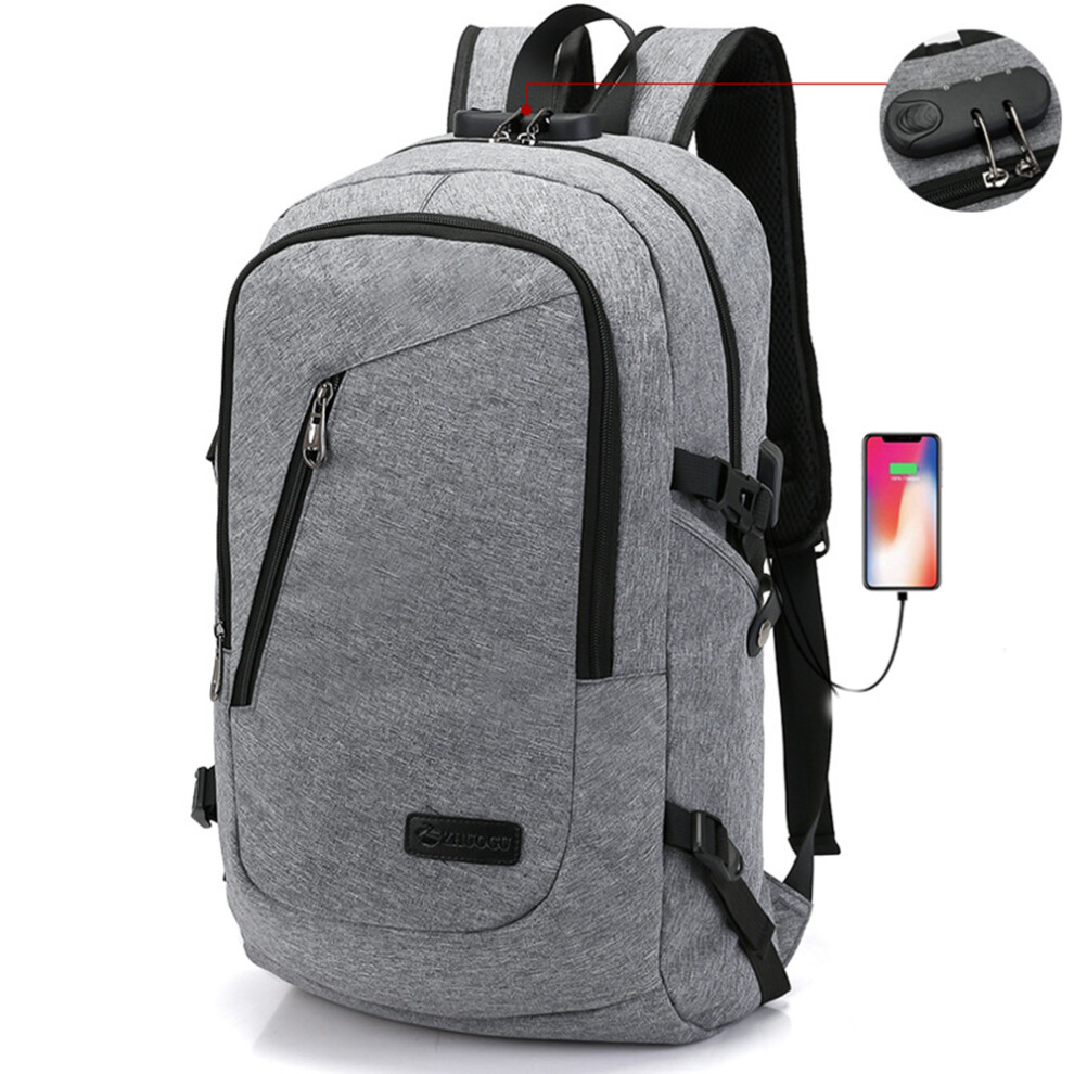 Headphone Interface Backpack, Anti Theft Business with Water Resistant Oxford Fabric for 15.6 Inch Laptop, USB Charging Port, Comfortable Back