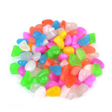100 Glowing Pebbles in the Dark Set for Aquarium, Fish Tank Decoration, Pebbles for Garden