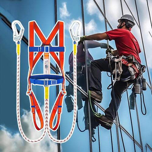 Climbing Harness with ShockAbsorbing Lanyard  QuickRelease Buckles 1