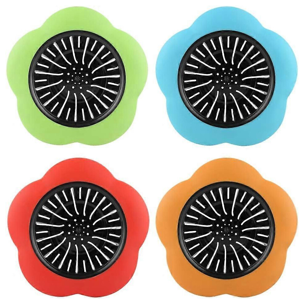 (As Show, One Size) 4 Pices En Forme De Fleur Bassin En Plastique Vier Crpine Bouchon De Vidange Cuisine Salle De Bain Accessoires 033573729368