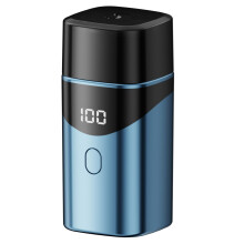 Electric Shaver for Men Waterproof Rechargeable Beard Trimmer Travel Grooming Tool Blue