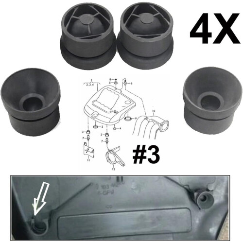 4Pcs Engine Cover Grommet Rubber Bumper Set for Vibration Reduction and Easy Mounting 1
