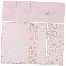 5piece set of stationery with animal and floral design, including envelopes and writing paper for invitations, greetings, and notes.