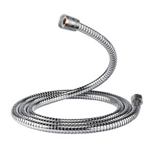 Flexible stainless steel shower hose, extra long, 3/2/1.5 m, with insert and nut, flexible pipe for bathroom plumbing, 1.5 m, silver.