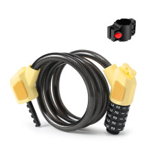Bike Cable 5Digit Combination Lock For Mountain Bicycles Waterproof HeavyDuty Steel Cable 1.8m
