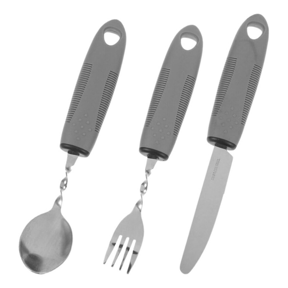 1 set Antislip Eating Utensils For Seniors Lightweight Adaptive Cutlery Set With Nonslip Grip For Elderly And Patients With Hand Injuries Partial