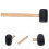 2Pcs Black Rubber Mallet with Wood Handle for Camping and Woodworking 11