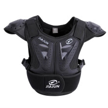 Motorcycle Armor Vest for Kids with Back Protection, Tough Shoulder Armor, Reflective Safety, Black L