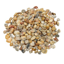 Tumbled Chips Stones, 1lb/500g Fluorite Tumbled Gravel Gemstone Crystal Natural Gemstone Bulk Pack for Jewelry Making, Yellow White Agate