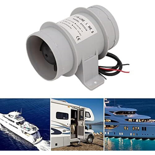 Inline Air Blower For Marine Use 3 Inch Diameter Low Current Consumption Compact Design 1