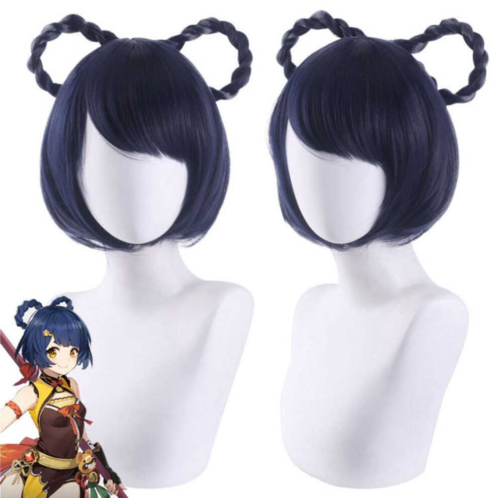 Unisex Hbylee Cosplay Wig For Game Genshin Impact Xiangling Halloween Role Play Wig Color: