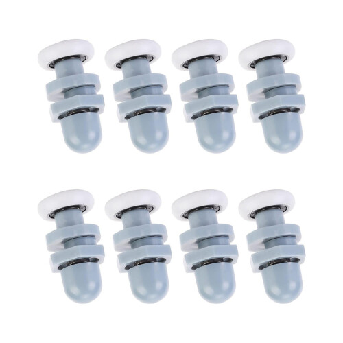 8Pcs Multipurpose 20mm Shower Door Rollers Plastic-White