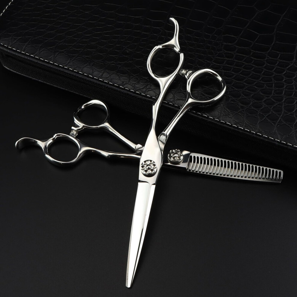 Hair Cutting Shears, 6.0 Inch Hairdressing Scissors Bangs Shears Cutting and Thinning Scissors Set with Case