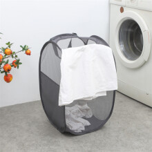 Odor Free Foldable Laundry Hamper, Large Hold Portable Travel Laundry Bag with Mesh Pocket, Sturdy Construction Anti Tear Fabric for Home Bathroom and