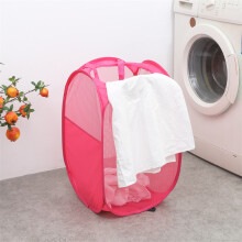 Collapsible Laundry Hampers, Pop Up Laundry Basket Mesh with Pocket, Sturdy Construction Foldable Design for Home Bathroom Dorm Storage, Light Breatha