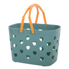 Portable Shower Caddy with Handle, Hollow Design Plastic Storage Caddy Durable Rust Proof Wear Resistant Smooth Edges Ventilation Cutout for Bathroom