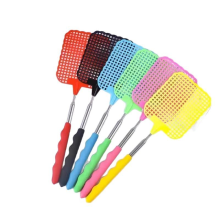 Stainless Steel Fly Swatter with Non-Slip Handle, Heavy Duty Extendable Bug Killer for Indoor Outdoor Use, Durable Plastic Paddle with Aerodynamic