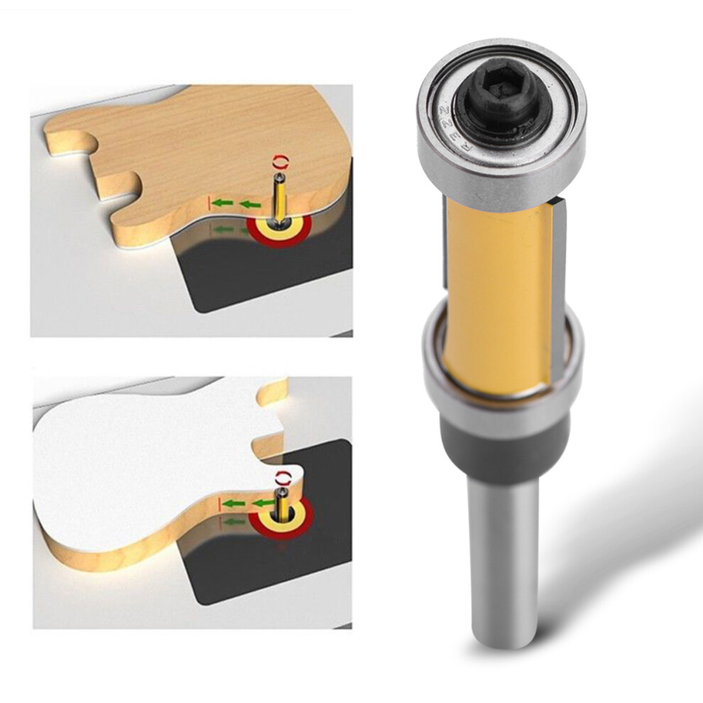 Professional Woodworking Tool, Flush Trim Router Bit With Cemented Carbide Cutter For Enhanced Durability And Precision, Compatible With Top Or 9128293261548