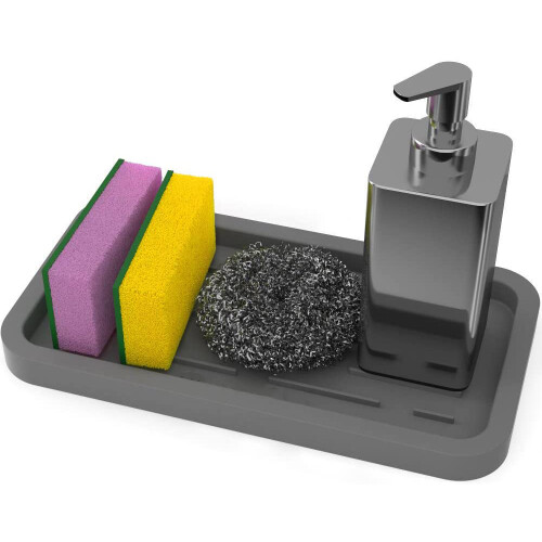 Sink Caddy, διοργανωτής νεροχύτη κουζίνας, σιλικόνης, σφουγγάρι, για οργάνωση χώρου,