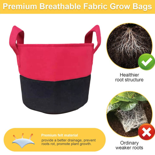 Breathable Grow Bags, Visualization Window, 10 Gallon Capacity, Easy Transport, Reusable, Sturdy Construction 2