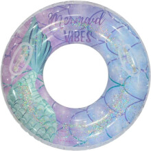 Mermaid Pool Float with Sparkling Glitter Inflatable Swim Ring for Summer Beach and Pool Party