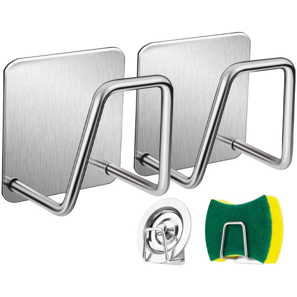 Sleek Kitchen Sink Sponge Stand, Sus304 Stainless Steel With Quick Drying Feature For Space-Saving Organization 9004841737195