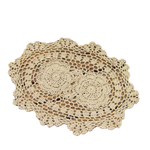 Vintage-Inspired HandmadeCrochet LaceDoilies, Elegant TableDecor Placemats, ReusableCotton Oval Mats with FloralDesign, EasyCare HolidayDecor,