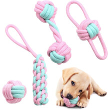 Giocattoli per cani intrecciati sicuri, design indistruttibile per la salute orale di cani di taglia media e piccola, 4 giocattoli da masticare che