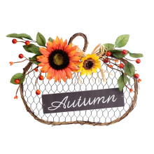Ghirlandă rustică cu mărgele de floarea-soarelui, decor de Ziua Recunoștinței care simbolizează pacea și credința, decorațiune excelentă