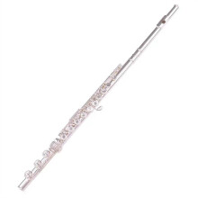 Flute instrument, C key, E key, 16/17 holes, silverplated, beginner, professional standard flute for adults (16 holes).