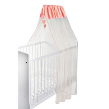 Lapinou bed canopy - Coral / White - 150 x 270 cm