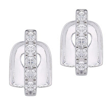 Rhinestone Bar Catching Caps Hippie Jewelry Silver