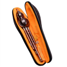 Professional Hulusi CKey Hulusi Pumpkin Cucurbit Flute Made of Aluminium with CopperPlated Tubes with Case and Chinese Knot Hulusi Flute