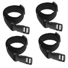 Install 4 buckle straps, adjust, wear, tie, luggage connecting straps, hooks, heavyduty fastening straps, black.