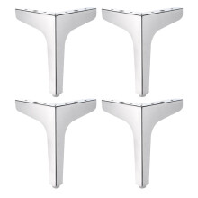 4pcs Modern Metal Triangles Furniture Feet-bright silver 15cm